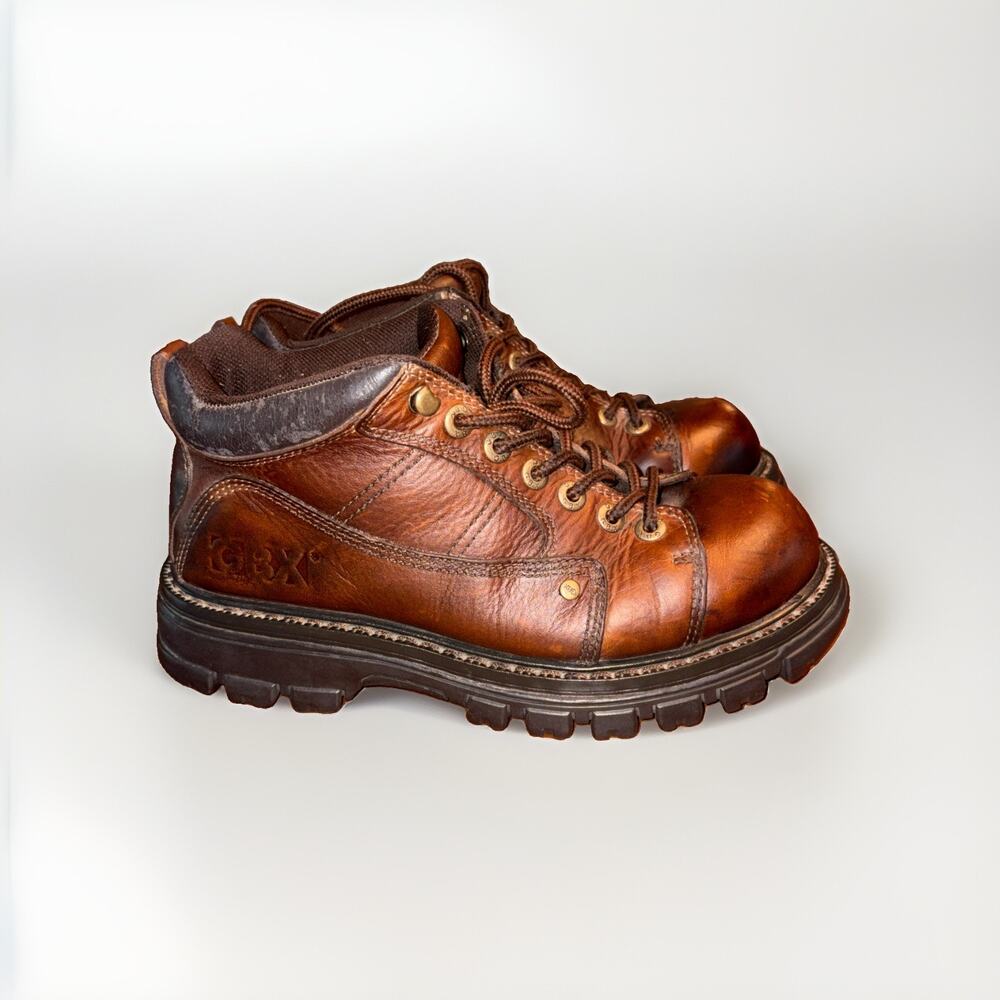 GBX Men's Brown Leather Low Boots Shoes Lace-Up Size 10 M